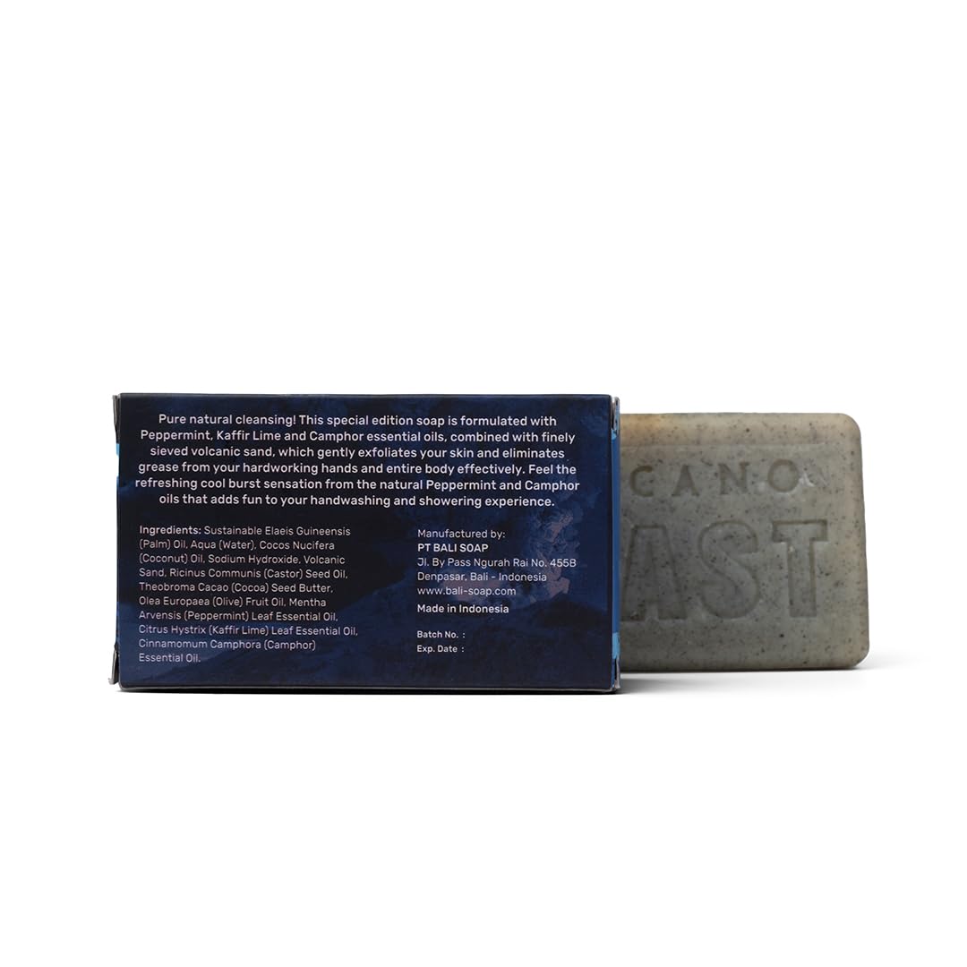 Bali Soap - Volcano Blast - Scrubby Lava Exfoliating Heavy Grit Volcanic Hand & Body Soap - Natural Glycerin & Moisturizing Oils, 7 Oz