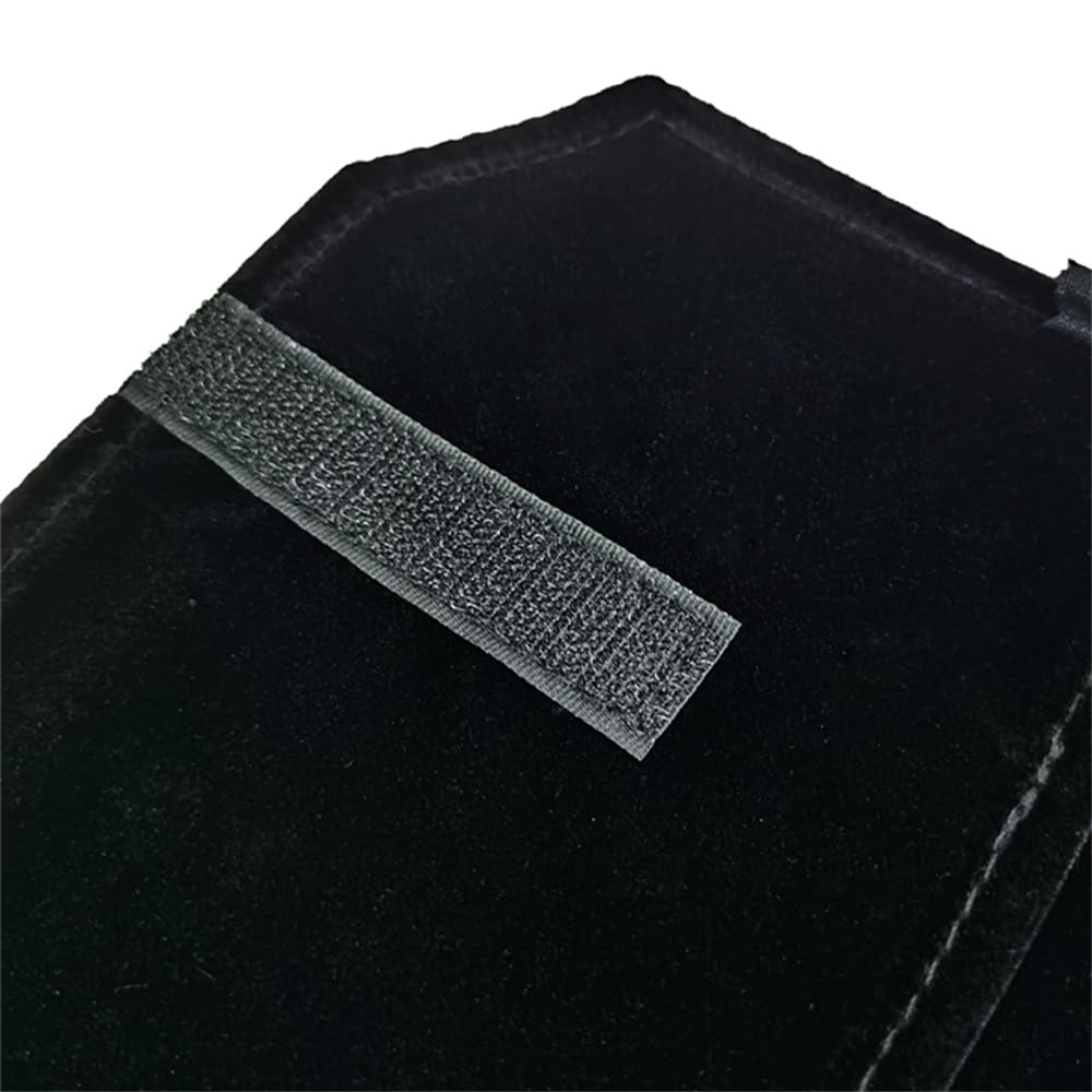SCIKHEFT Portable Jewelry Roll Bag For Rings,Black All and Velvet Jewelry Roll Bag keep your Rings Safe (Open size: 55 * 29cm Close size: 30 * 10cm, Black Grey)