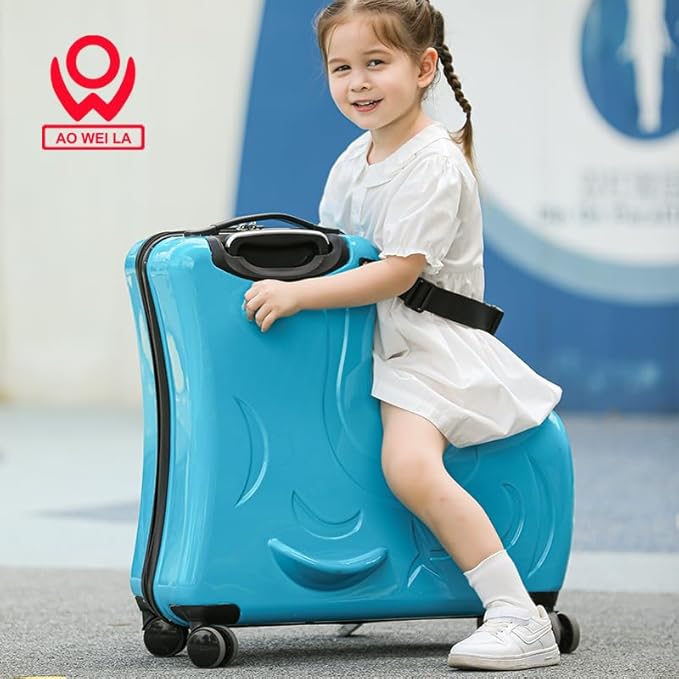 Kids Ride On Suitcase with Wheels, Scooter Luggage for Toddlers Travel, Durable Children's Suitcase for Boys & Girls Ages 2-12 Years