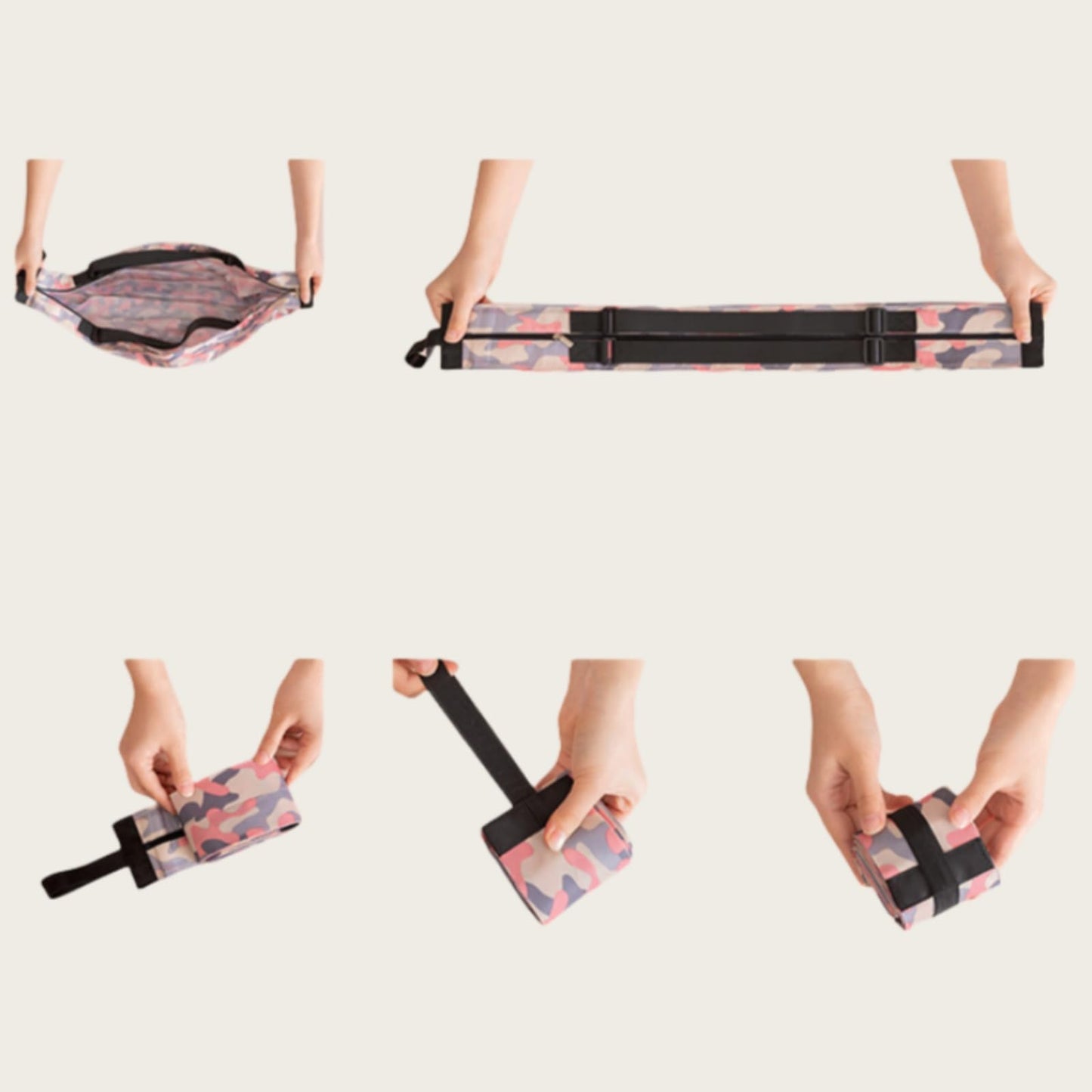 SUSOYAOCHEN 2PCS Travel Shoulder Bag Reusable Grocery Bags Foldable Shopping Bags Washable Waterproof Nylon Pouch Bags Sports handbag (Black)