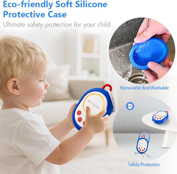 2025 Mom's Choice Awards | White Noise Sound Machine Baby with Night Light, 20 Soothing Sounds, 22 Hours Battery Life, Travel, Registry Gift, Shower, Clips on Baby Stroller (Blue)