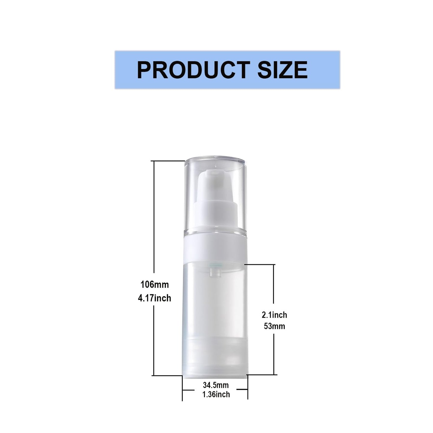 Airless Pump Bottles mini Travel Size Toiletry containers refillable Cosmetic containers Lotion Bottle with Pump TSA Approved(0.7oz/20ml 4 Pack)