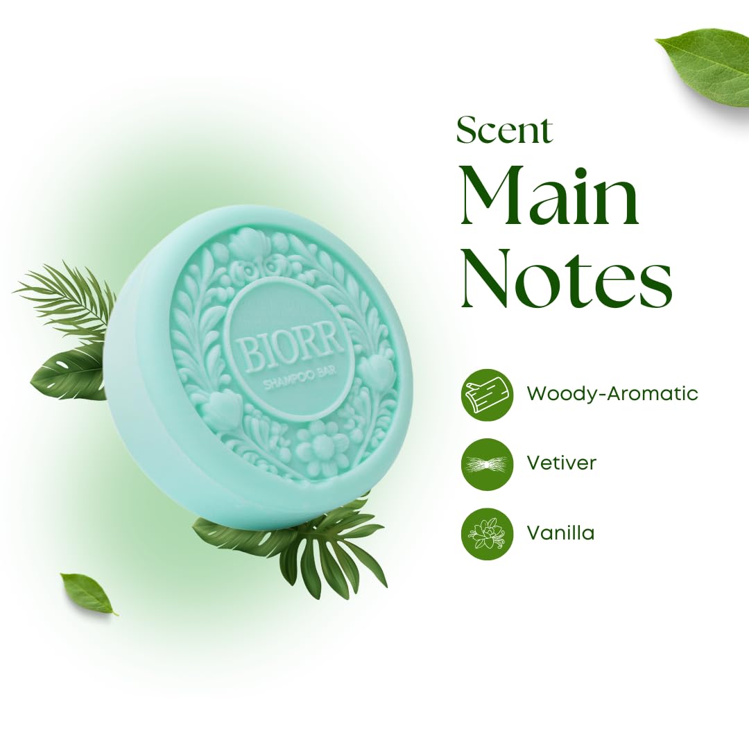 Shampoo and Conditioner Bar Set with Castor Oil for Hair Growth & Strength – Oat Protein, Shea Butter, Aloe – Sulfate-Free, Frizz Control, Vegan, Plastic-Free – BIORR Luxe (2 x 3.5 oz)