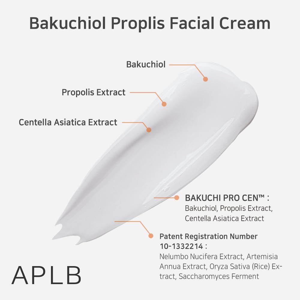 APLB Bakuchiol Propolis Facial Cream | BAKUCHI PRO CEN™ 24.2% 1.86 FL.OZ/Korean Skincare, Wrinkle care, Deep hydration, Revitalize for gentle and improve skin texture