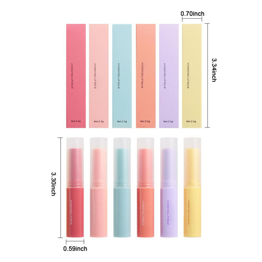 BINGBRUSH 6Pcs Lipstick - Hyaluronic Acid chapstick, Ultra Moisturizing & Repairing Lip Care for Dry, Chapped Lips,Long Lasting Hydration Lipstick, Vegan & Cruelty-Free (6 Tubes)
