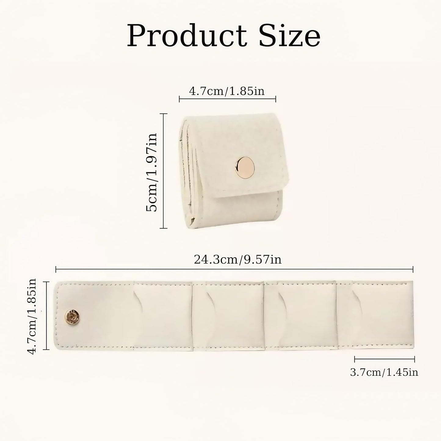 3Pcs Mini Travel Jewelry Bag,Portable Foldable Jewelry Roll Case with Buckle Clasp,Holds Earrings,Rings,Necklaces Bracelets