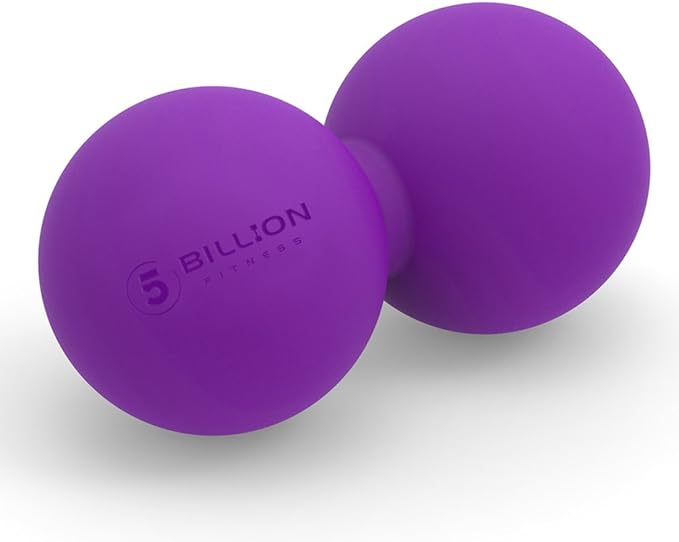5BILLION FITNESS Peanut Massage Ball,Double Lacrosse Ball and Mobility Massage Ball for Physical Therapy - Deep Tissue Massage Tool for Myofascial Release, Muscle Relaxer, Acupoint Massage (Purple)