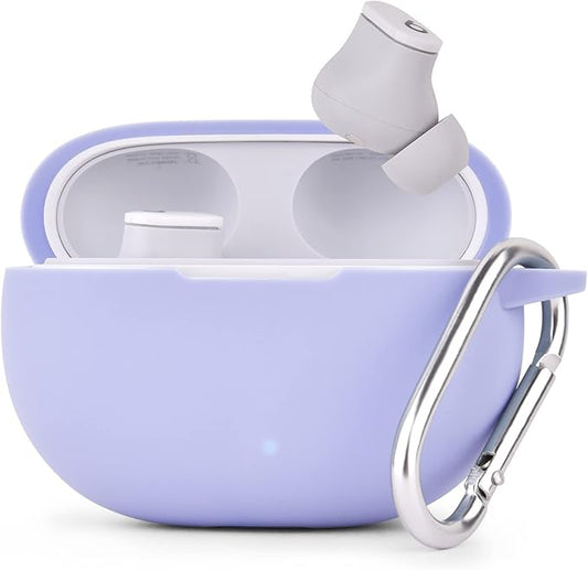 AIRSPO Silicone Case Compatible with Beats Studio Buds Case 2021 Soft Protective Cover for Beats Wireless Earbuds with Keychain (Lilac)