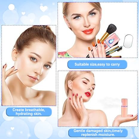 4 Pack Handheld Personal Diffuser Portable Facial Spray Steamer Mist Spray Cleaning Pores Water SPA Moisturizing Hydrating Face Sprayer, USB Rechargeable Mini Beauty Device - Pink and White