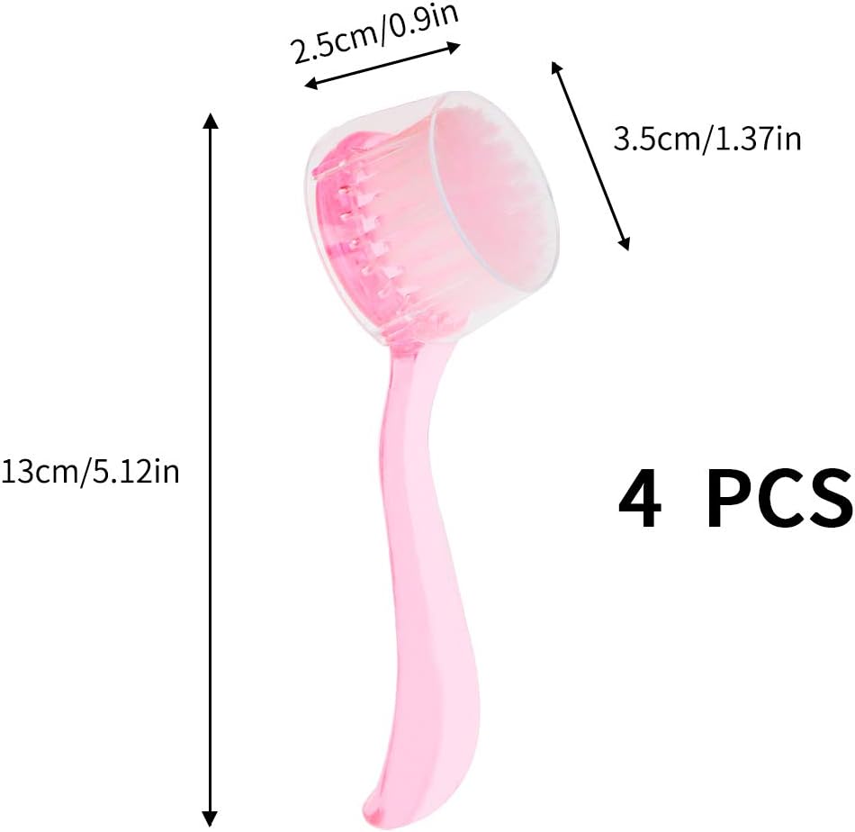 4 Colors Facial Cleansing Brush, Beomeen Face Scrubber Exfoliating Brush Face Wash Scrub Exfoliator for Skin Care, Makeup Removal (Blue, Pink, Purple, Clear)