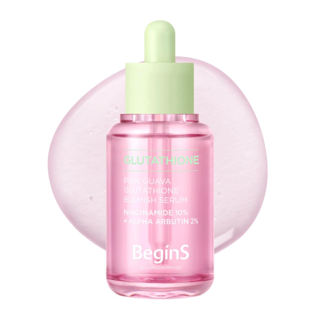 BeginS by JUNGSAEMMOOL Pink Guava Glutathione Blemish Serum 1.01 Fl Oz, Uneven Skin Tone Care Serum with 99% Pure Glutathion, Niacinamide, Vitamin C, Fast-Absorbing Hydrating Texture, Korean Skincare