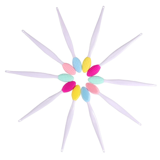 5pcs Lip Scrub Brushes Double Sided Silicone Lip Exfoliating Brush Facial Cleansing Face Nose Clean Brush