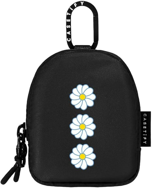 CASETiFY Earbuds Pouch - Daisies - Black