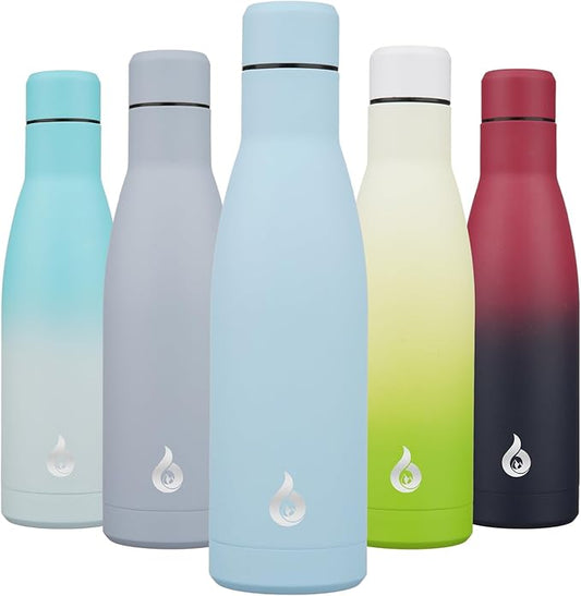 BJPKPK Insulated Water Bottle 17oz Stainless Steel Water Bottles Dishwasher Safe Metal Thermal Keep Cold and Hot,Sky Blue