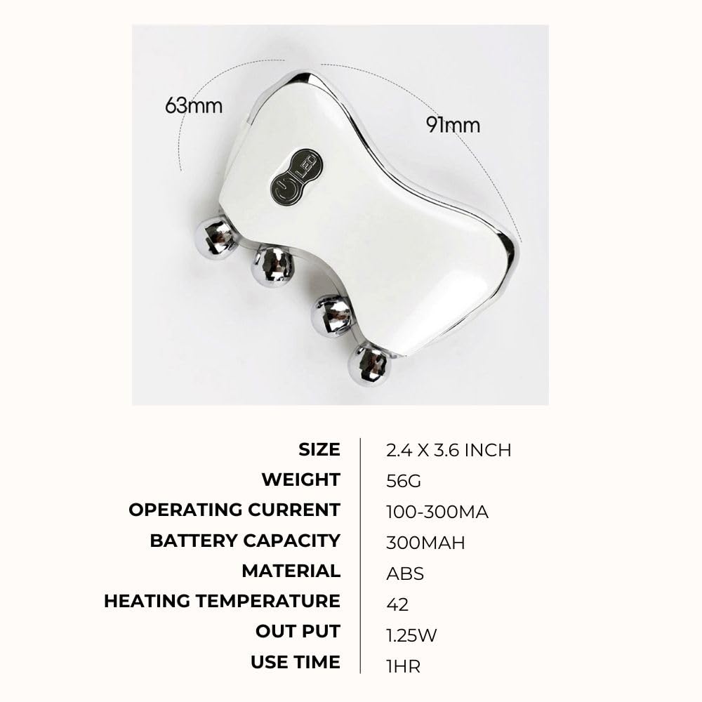 BANU LED Gua Sha Device, Gua Sha Facial Tool with Heat and Vibration, Face Massager for Anti-Aging Wrinkles Puffiness Skin Rejuvenation and Toning (3D)