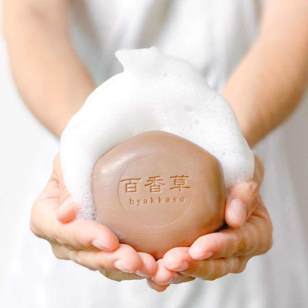 百香草 Hyakkaso Herbs & Minerals Facial Soap | Acne Skin Care | Sensitive, Dry & Normal skin | Face and Body Wash | Japanese Skincare | 80g 2.8oz (2)