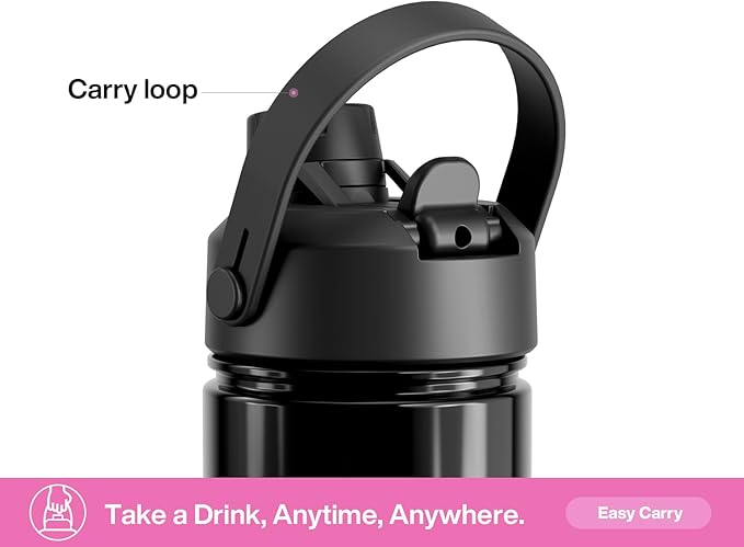 26 oz Insulated Water Bottle with 2-in-1 Straw and Spout Lid, Keep Cold 24H, Leak-Proof, Fits in Car Cup Holder, Stainless Steel Water Bottle for Sports, Trip, Gym, and School (Neon Night)