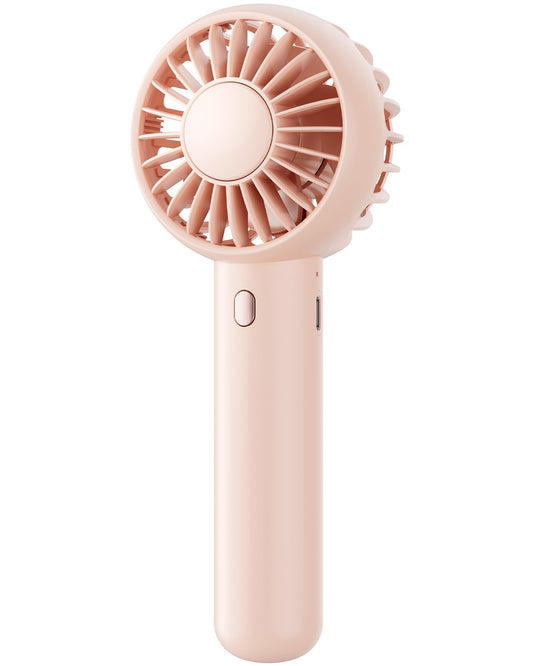 Gaiatop Mini Portable Fan, Small and Powerful, Cute Design 3 Speed Personal Handheld fan and Desktop with Base, Lightweight USB Rechargeable for Travel Lash Makeup Girl Women Summer Gift Pink