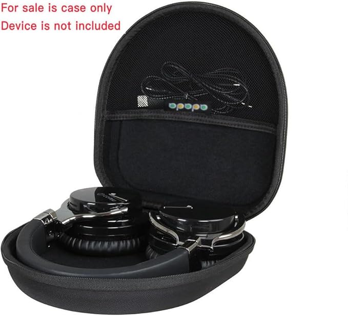 Adada Hard Travel Case for Silensys E7 / PurelySound E7 / MOVSSOU E7 / COWIN E7 / Tapela E7 / Audonia E7 Active Noise Cancelling Bluetooth Headphones (Black)