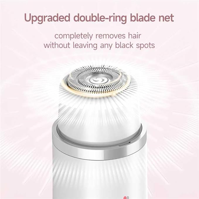 Bikini Trimmer for Women Electric Razors for Women, Double Head Dual Purpose, IPX7 Waterproof Hair Razor, Ceramic Blade Hair Trimmer Wet & Dry Use, Painless Electric Shaver for Facial and Body (White)