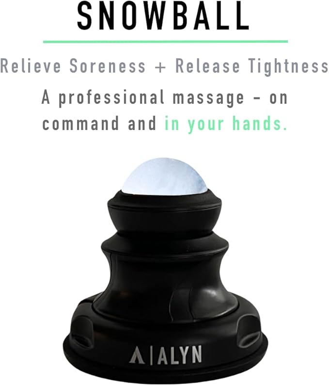 Alyn Snowball - Hot & Cold Lacrosse Ball Trigger Point Therapy, Relieve Sore Muscles in Back and Neck, Foot Pain, Plantar Fasciitis, and Sciatica, Myofascial Release, Recovery [Incl: 2 Balls + Tote]