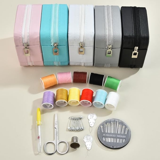 18-Piece Portable Travel Sewing Kit - Compact Emergency Repair Kit with Zipper Fix Tools - Mini Sewing Box for Home Use & Quick Stitch Solutions