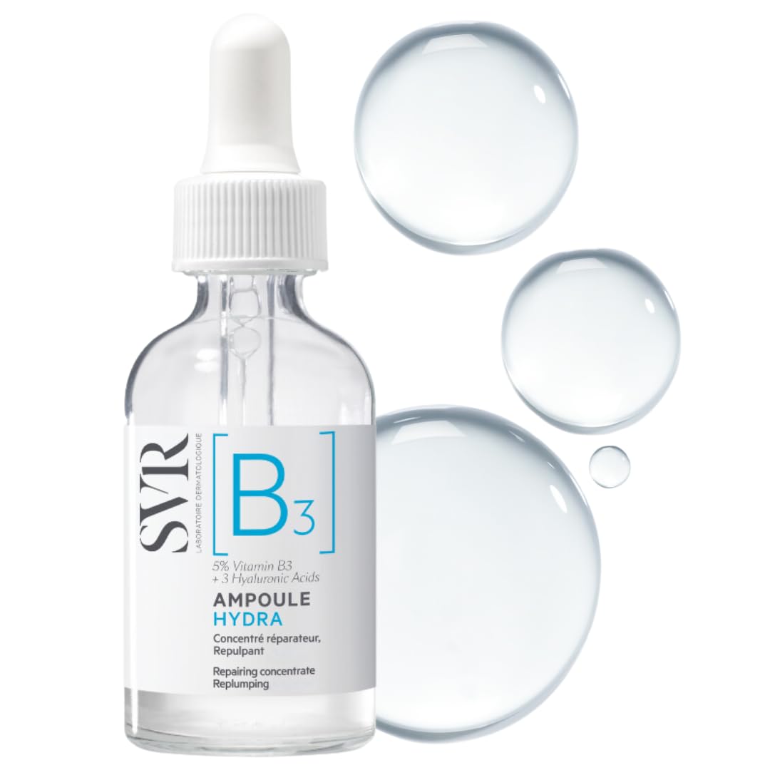 SVR [B3] Concentrate Hydra Plumping Face Serum With Niacinamide And 3 Types Of Hyaluronic Acid. Moisturize, Visibly Plumps And Reduces The Appearance Of Fine Lines. Fragrance Free Care, 1 Fl.oz.