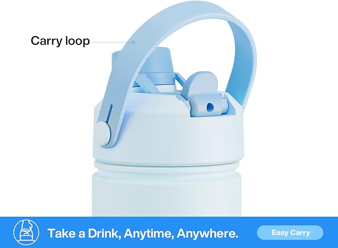 26 oz Insulated Water Bottle with 2-in-1 Straw and Spout Lid, Keep Cold 24H, Leak-Proof, Fits in Car Cup Holder, Stainless Steel Water Bottle for Sports, Travel, Gym, and School (Galaxy Splash)