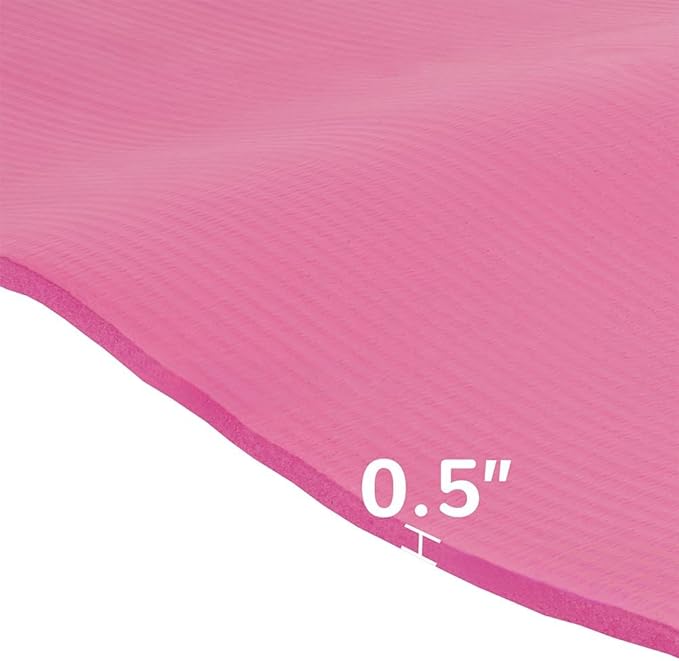 1/2-Inch Extra Thick High Density Anti-Tear Exercise Yoga Mat with Carrying Strap, Multiple Colors