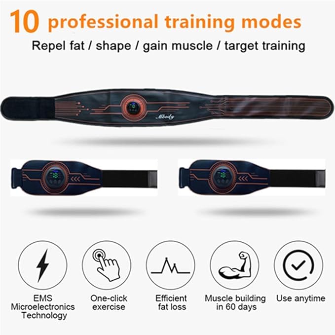 Abs Stimulator Muscle Training Fitness Workout Equipment Ab Core Toner Belt for Abdominal/Arm/Leg Full Set Fit 23''-60''