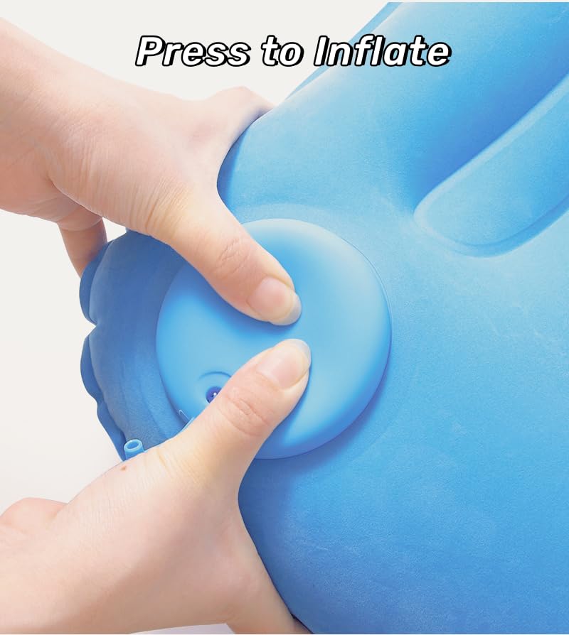 3BirdsHike 2 Pack Inflatable Camping Pillow – Ultralight Travel & Beach Air Pillow for Neck & Lumbar Support, Press-to-Inflate Design, Compact for Hiking, Backpacking & Outdoor Adventures – Black