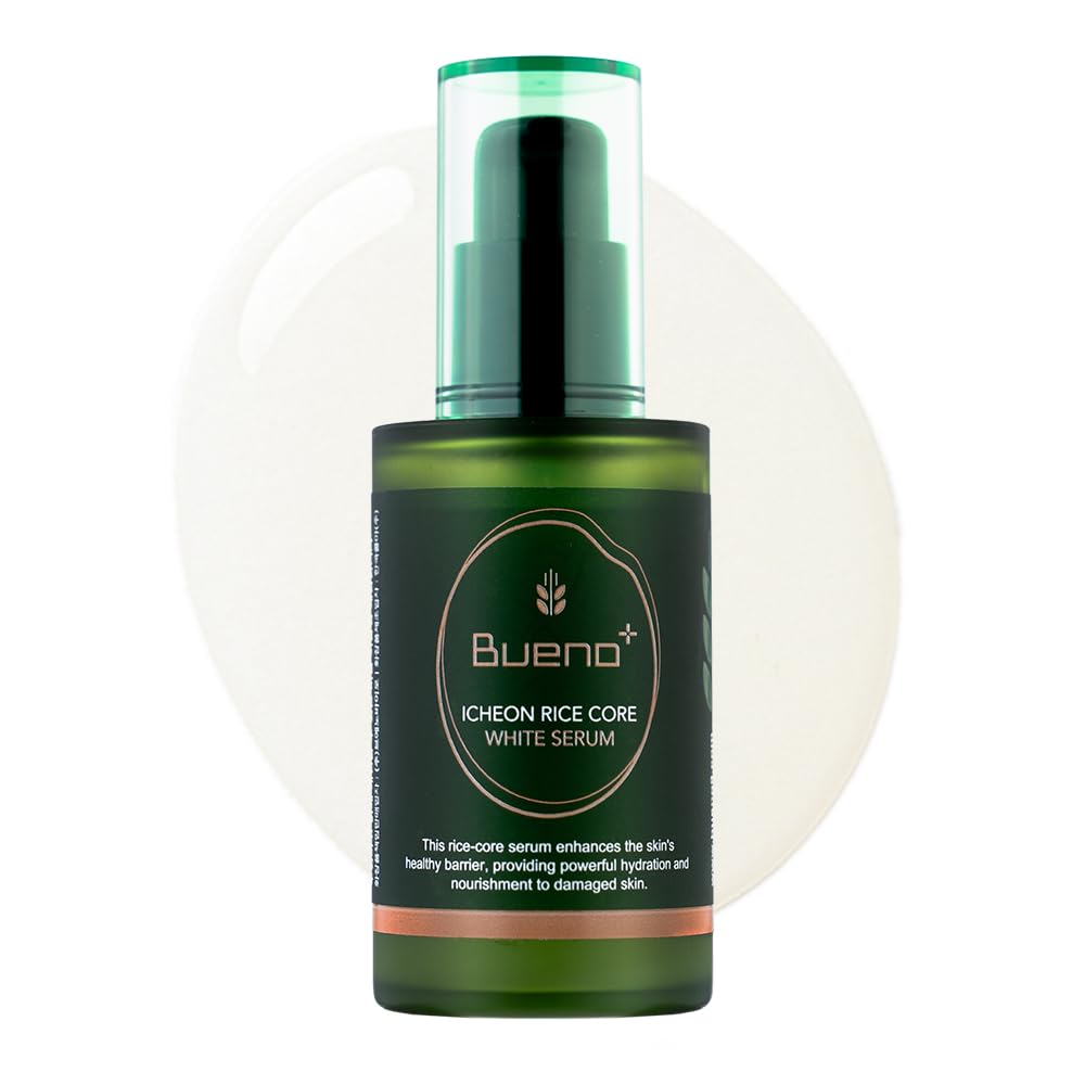 Bueno Icheon Rice Core Serum 1.59 fl.oz (50ml) | Facial Serum with Icheon Rice Amino Acids for Soothing & Hydration | 100% Vegan Formula, Korean Skin Care
