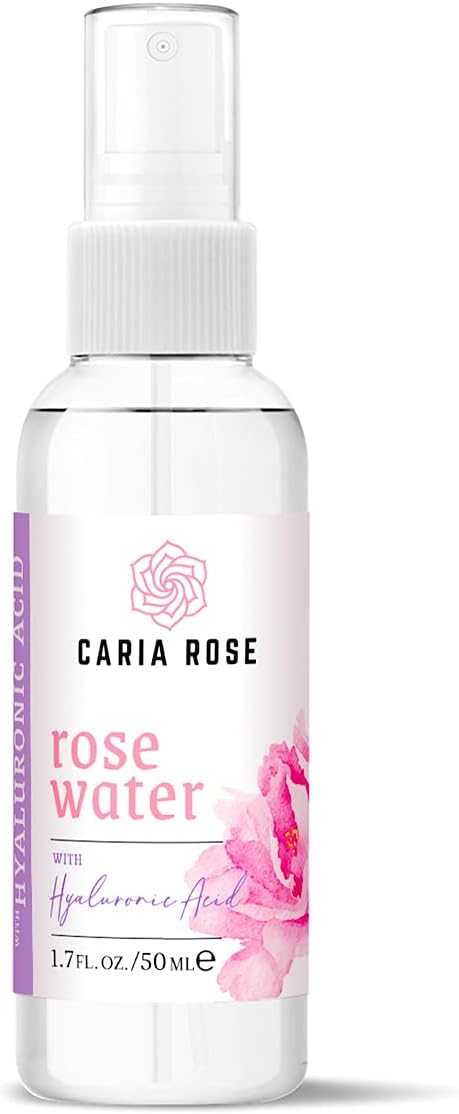 Rosewater Hydrating Spray with Hyaluronic Acid | Rose Water Facial Toner with Hyaluronic Acid (1.7 oz Travel Size)