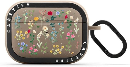 CASETiFY Bounce Airpods Pro (1st/2nd Gen) Case with Ring - Spring Botanicals - Matte Taupe