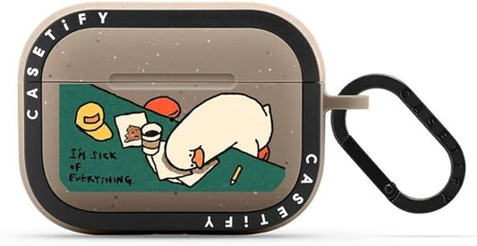 CASETiFY Bounce Airpods Pro (1st/2nd Gen) Case with Ring - I'm Sick of Everything - Matte Taupe