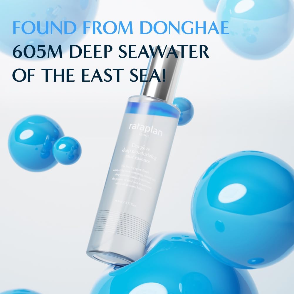 RATAPLAN Donghae Deep Moisturizing Mist Essence 2Pack - Blue Mist, Mineral Glow Mist, K Influencer Mist, Korean Skincare, Hydrating Facial Spray, Hyaluronic Acid, Collagen, Panthenol for Skin Barrier