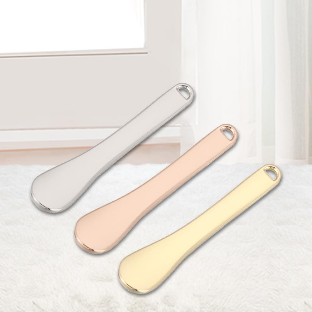 LJHYSD 3 Pack Metal Cosmetic Spatulas,Mini Makeup Spoon,Eye Cream Applicator,Facial Cream Mask Scoop Tool,Beauty Spatulas for Facial Cosmetic Face Mask(Gold, Silver, Rose Gold)