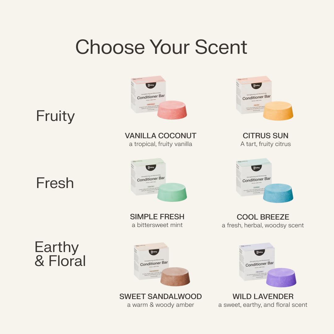 The Earthling Co. Conditioner Bars - Promote Hair Growth, Strengthen & Moisturize - Paraben Free formula with Natural Ingredients for Dry Hair (Sweet Sandalwood, 1.8 oz) (3 Pack)