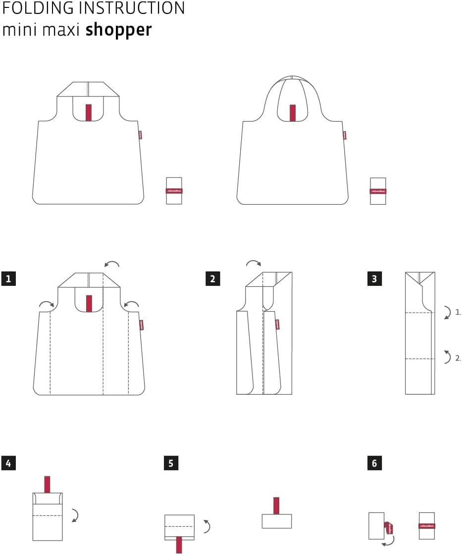 reisenthel mini maxi shopper paisley black - foldable shopping bag with attractive design - water repellent