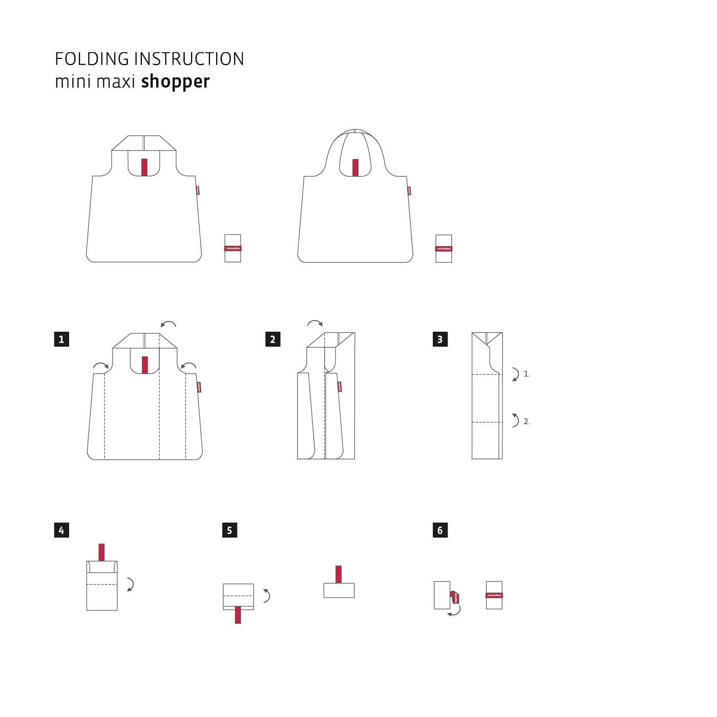 reisenthel mini maxi shopper paisley black - foldable shopping bag with attractive design - water repellent