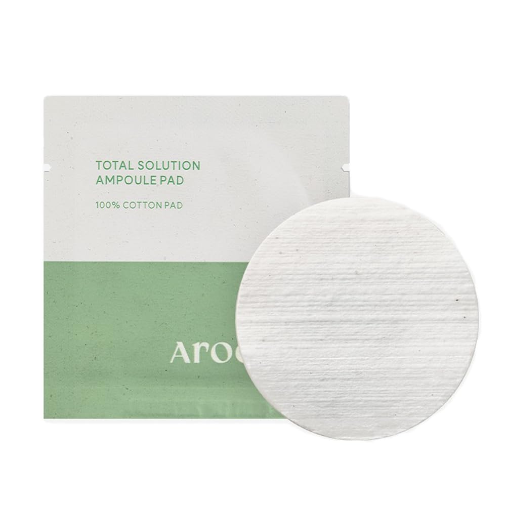 AROCELL Total Solution Ampoule Pad 28 Sheets – Korean Skincare Cotton Face Pads for Hydrating, Moisturizing, Exfoliating, Wrinkle Care, Elasticity Boosting, Pore Refining, Daily Toner Treatment