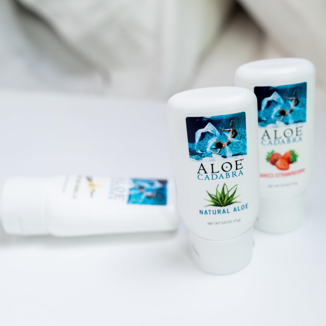 Aloe Cadabra vaginal moisturizer, natural aloe, pH-balanced, water-based & 95% aloe vera, reduce dryness, discomfort, versatile uses (2.5 fl oz, 1 pack)