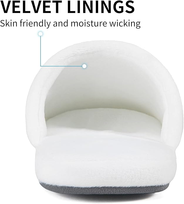 3-Pair Luxury Spa Slippers - Cotton Memory Foam Non-slip Closed Toe Washable Slippers for Hotel,Guest,Travel,Bride,Women and Men