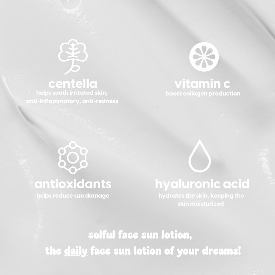 Kara Beauty SOLFUL Face Sun Lotion SPF 50+ PA++++ Korean Moisurizing Facial Sunscreen, No White Cast 1.7oz