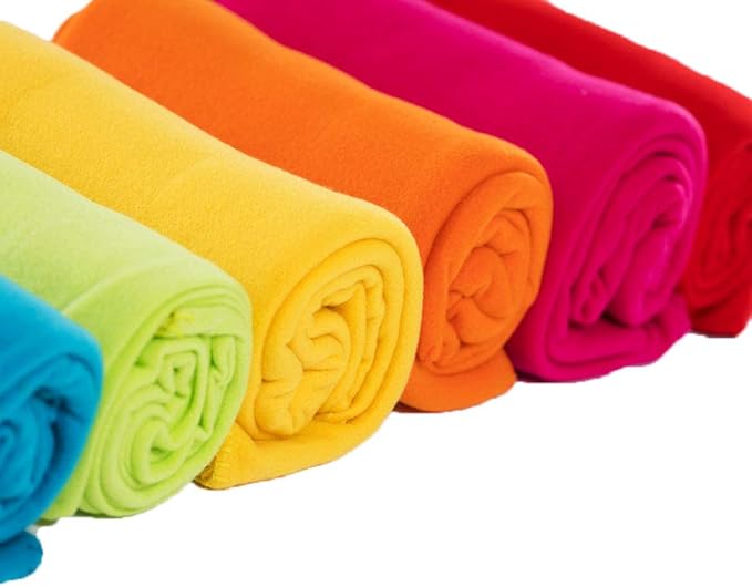 CAI TENG Fleece Throw Blankets Lightweight Warm Soft Cozy Pet-Friendly Bulk Fleece Throw Blanket Kids Solid for Home Bed, Sofa, Dorm, Office, Gifts, Outdoor Couch (Multicolor, Pack of 6-50 x 60 inch)