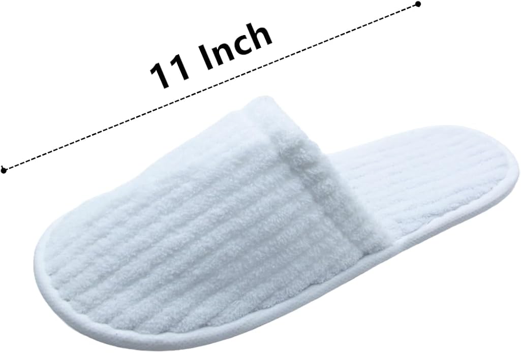 20 Pairs White Disposable Slippers, SPA Hotel Slipper for Women and Men, Closed Toe Soft Coral Fleece Slippers for Guests, Non-Slip Slipper for Travel Home Salon