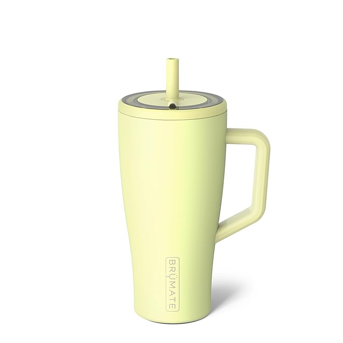 BrüMate Era 30 oz Tumbler with Handle and Straw | 100% Leakproof Insulated Tumbler with Lid and Flexible SoftSip Straw | Made of Stainless Steel | Cup Holder Friendly Base | 30oz (Prickly Pear)