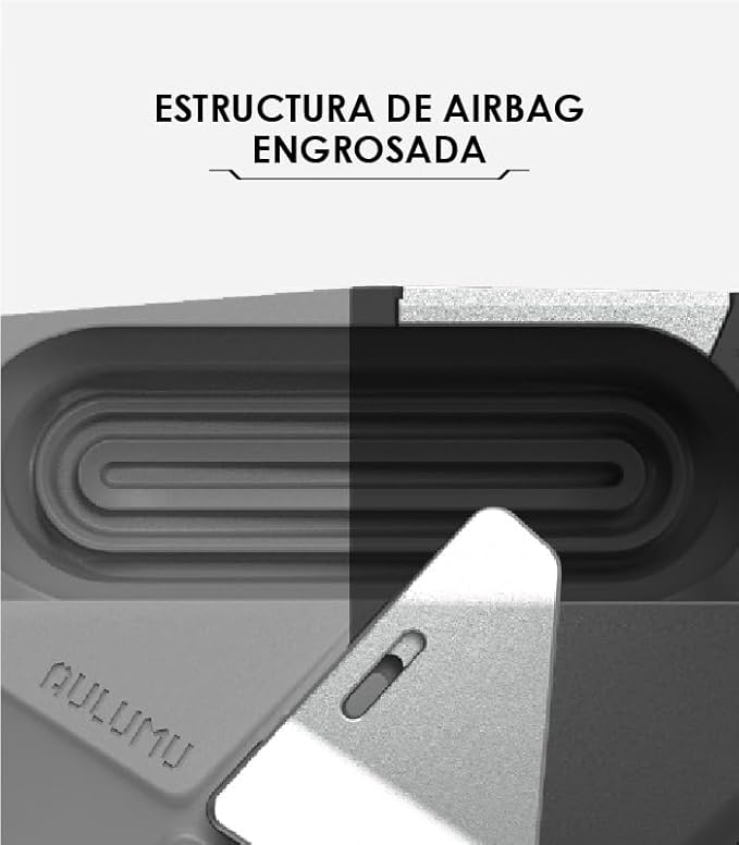 Aulumu A09 Geometric AirPods Pro 2 Case [2nd/1st Generation] with Lock | Protective Cover with Nylon Buckle | Alloy Armour | Compatible with Apple AirPods Pro(2023/2022/2019) - Gray