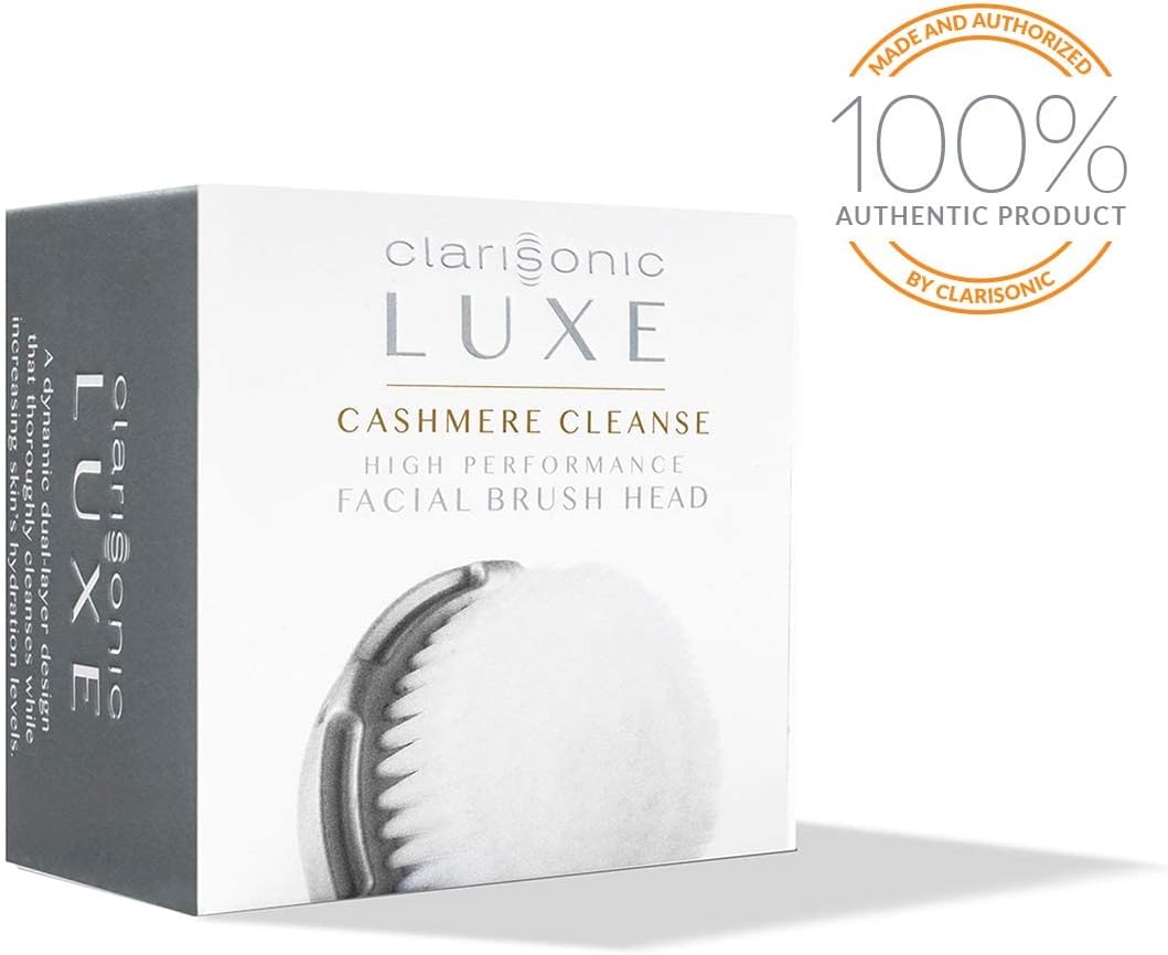Clarisonic Luxe Cashmere Facial Cleansing Brush Head Replacement | Compatible with Mia 1, Mia 2, Mia Fit, Alpha Fit, Smart Profile Uplift and Alpha Fit X | 1 Pack