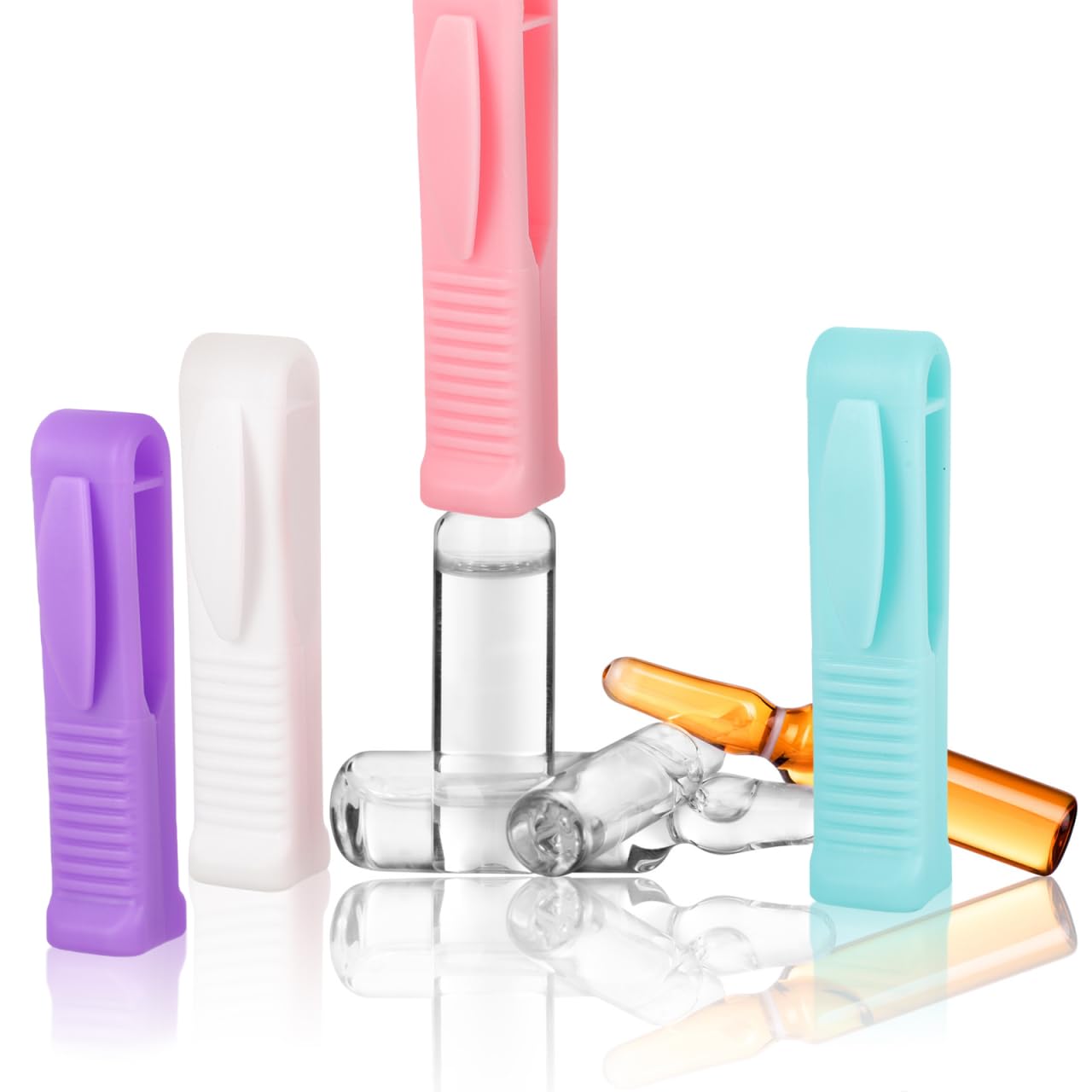 Unomor 8pcs Ampoule Bottle Opener Small Ampule Breaker Glass Ampoule Breaker Small Ampoule Opener Reusable Ampoule Opener White Accessories Jar Opener Plastic Pill Nurse Glass Bottle Cap